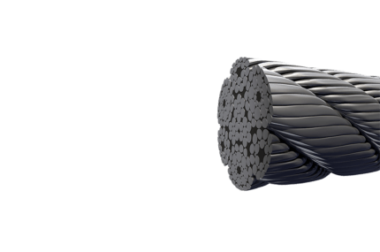 Profil jeřábového lana Bridon Constructex, určeného pro vrtací soupravy či potrubní soupravy